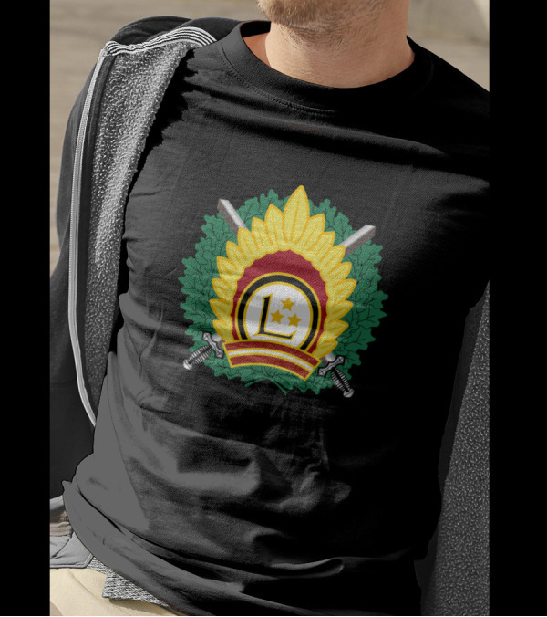Latvian National Armed Forces Emblem With Swords And Laurel T-Shirt