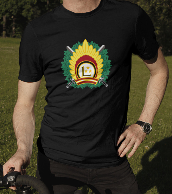 Latvian National Armed Forces Emblem With Swords And Laurel T-Shirt