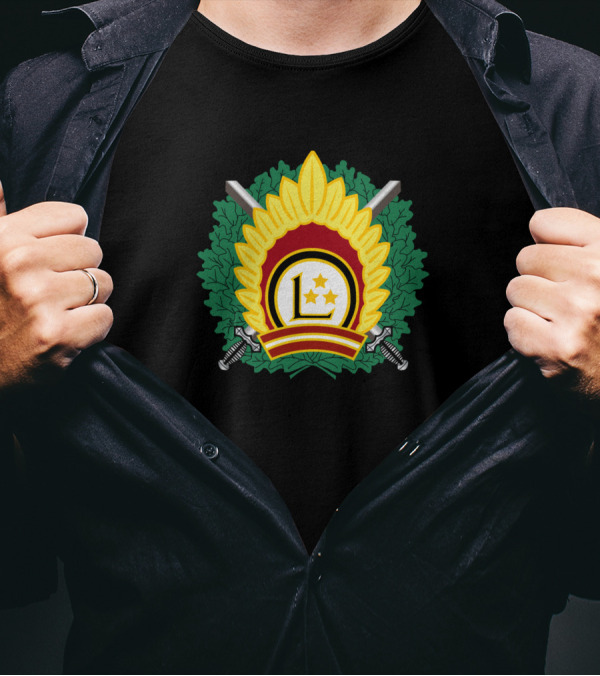 Latvian National Armed Forces Emblem With Swords And Laurel T-Shirt