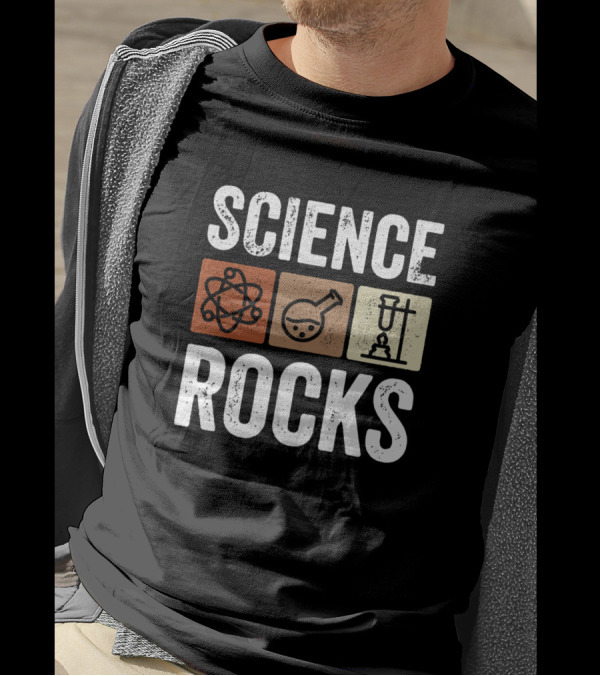 Science Rocks Student Teacher Humor Lab Atomic Flask Apparatus T-Shirt