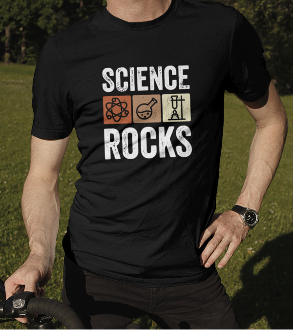 Science Rocks Student Teacher Humor Lab Atomic Flask Apparatus T-Shirt