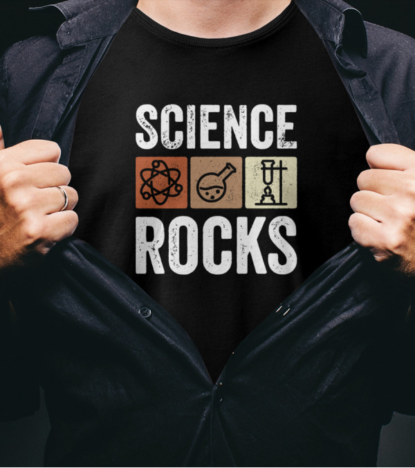 Science Rocks Student Teacher Humor Lab Atomic Flask Apparatus T-Shirt