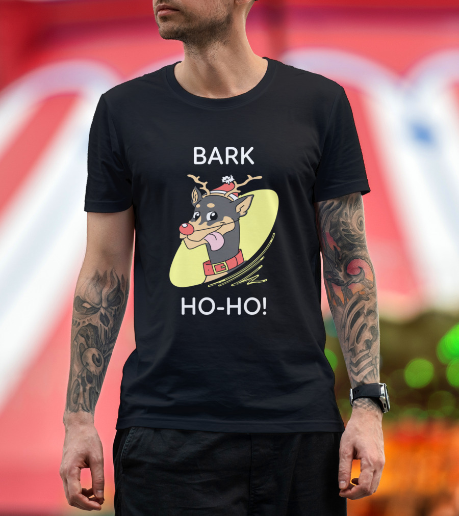 Bark Ho-Ho Reindeer Dog Christmas T-Shirt