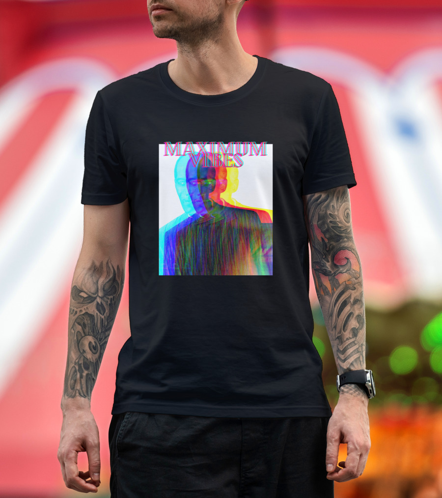 Maximum Vibes Trippy Multicolor Overlay T-Shirt