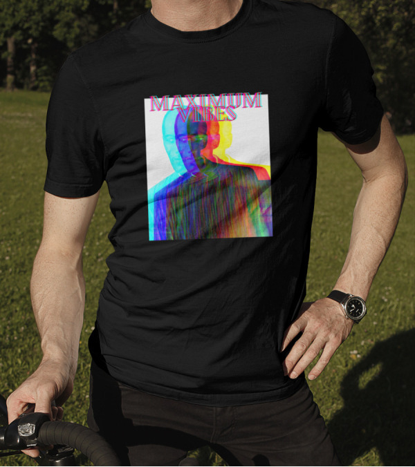 Maximum Vibes Trippy Multicolor Overlay T-Shirt