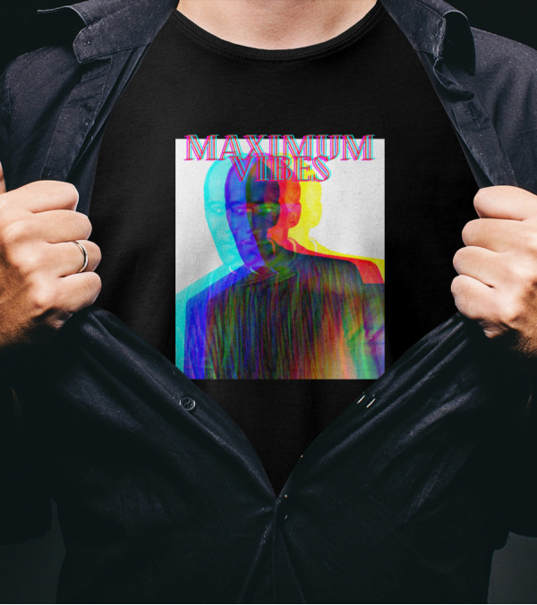 Maximum Vibes Trippy Multicolor Overlay T-Shirt