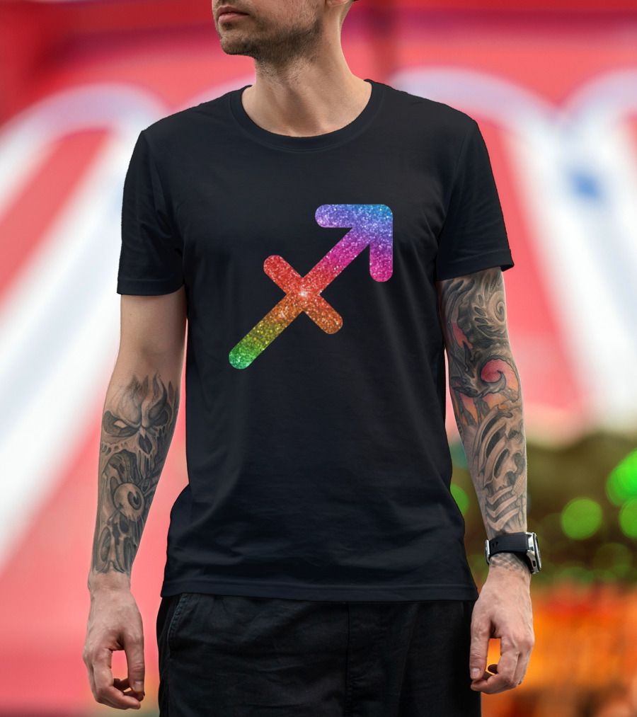 Rainbow Glitter Sagittarius T-Shirt