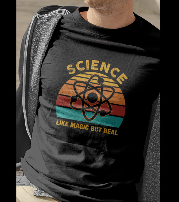 Science Like Magic But Real Atom Vintage Retro T-Shirt