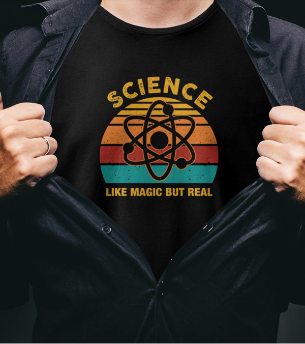 Science Like Magic But Real Atom Vintage Retro T-Shirt