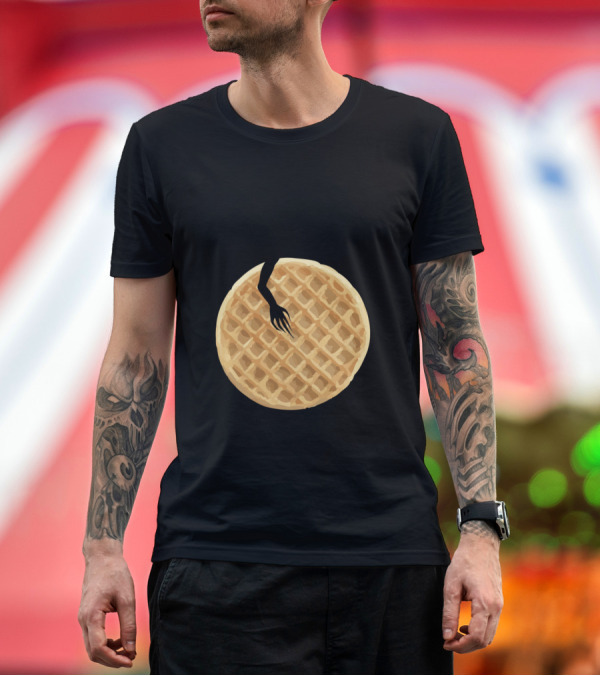Premium T-Shirt: Demogorgon with Eggo Waffle T-Shirt Demogorgon with Eggo Waffle T-Shirt