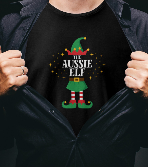The Aussie Elf Matching Family Christmas Party Pajama T-Shirt