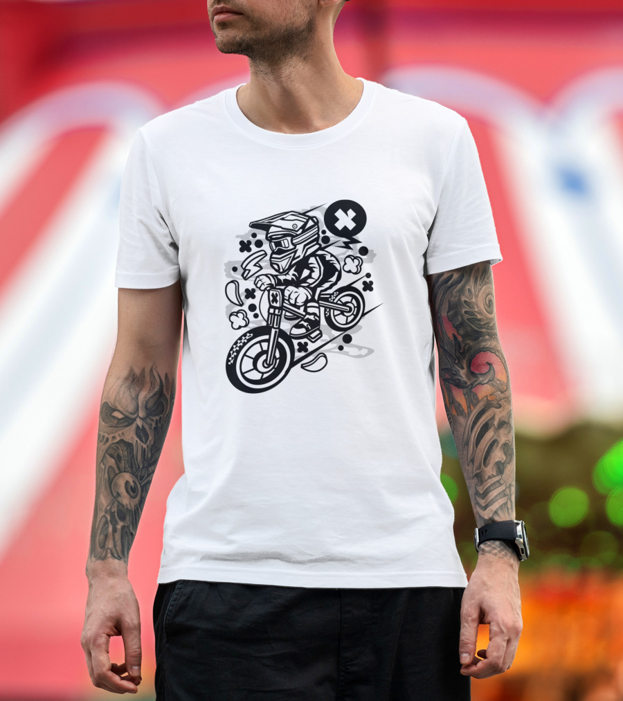 Downhill Biking Adventure for Animated Characters and Pop Culture Fans T-Shirt