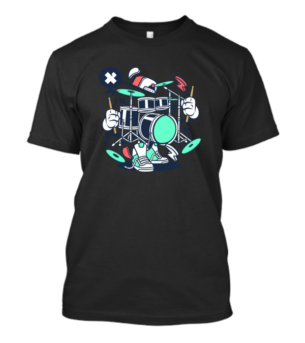 Drum Set X Crossing Sticks Comic Pop Style Sneaker Character T-Shirt
