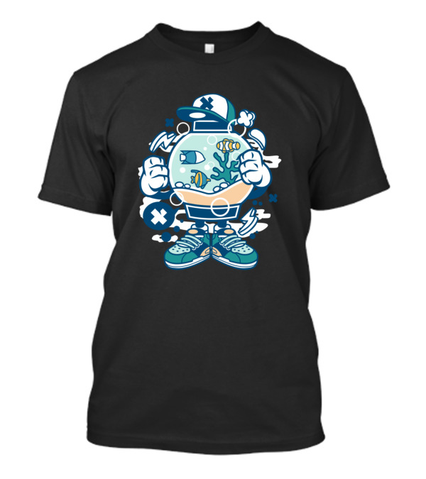 Fish Tank Street Style Animated Characters Comics Sneakers Pop Culture Fusion T-Shirt