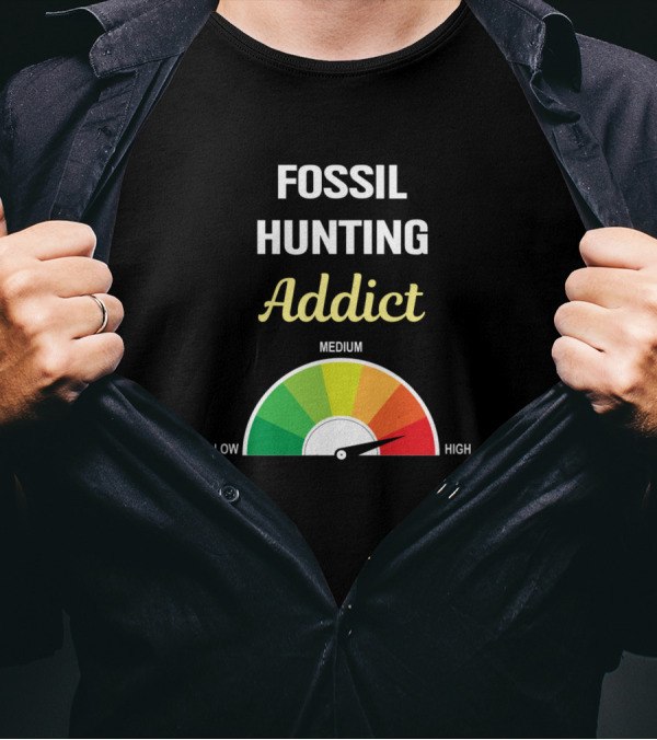 Fossil Hunting Addict Meter High Low Medium T-Shirt