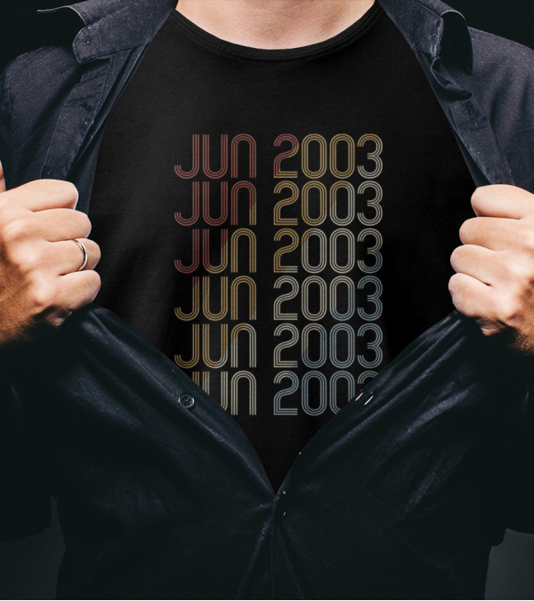Jun 2003 Retro Pattern Vintage Birthday June 2003 T-Shirt