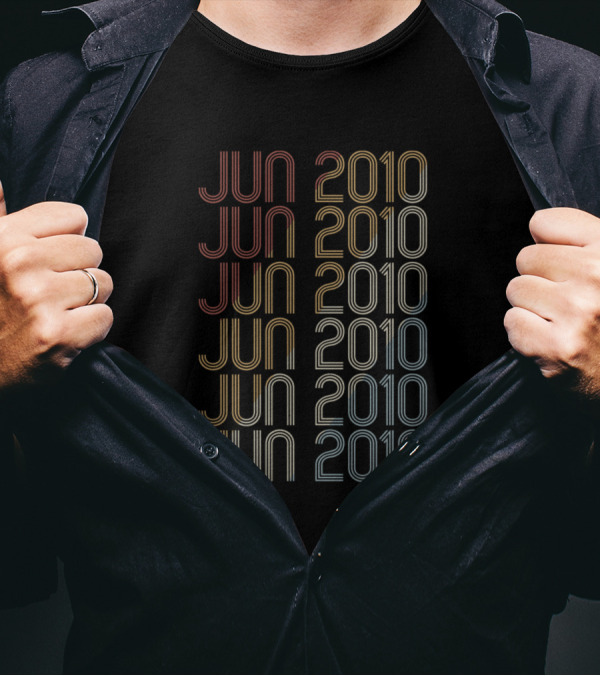 Jun 2010 Retro Pattern Vintage June 2010 Birthday T-Shirt