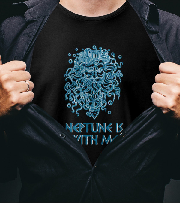 Seeblau Neptun Ist Mit Mir See Gottheit Anker Mythological Ocean T-Shirt