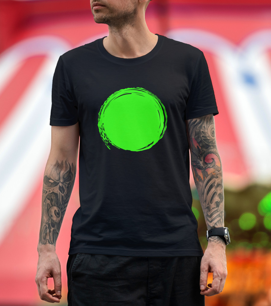 Green Splash Paint Circle Abstract T-Shirt