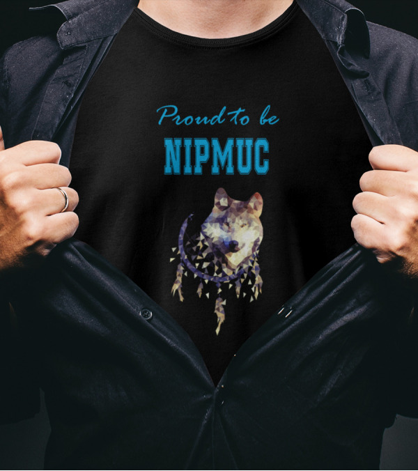 Proud To Be Nipmuc Wolf Geometric Face T-Shirt