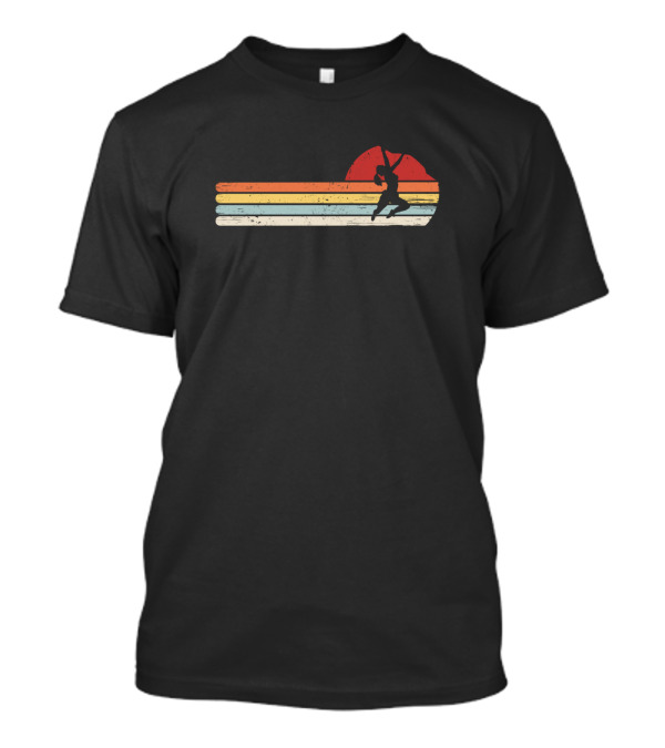 Retro Sunset Bouldering Distressed Rock Climbing T-Shirt