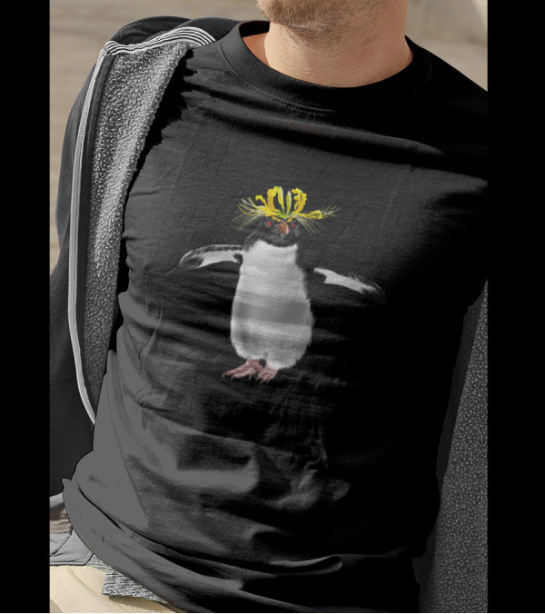 I Need A Hug Penguin With Yellow Feather Crown T-Shirt