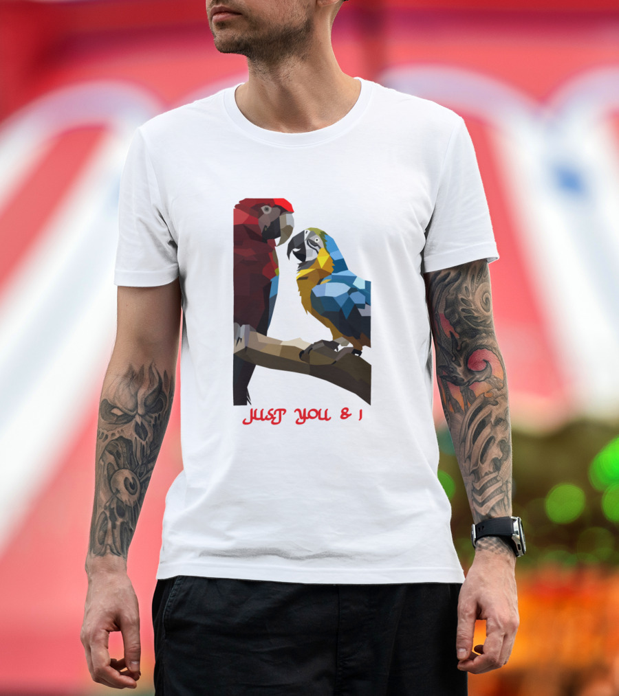 JUST YOU and I Parrots Geometric T-Shirt