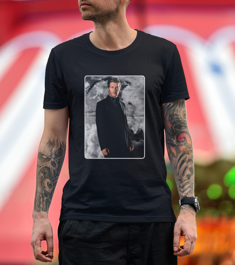 Klaus Mikaelson Portrait Dark Suit Clouds Background T-Shirt