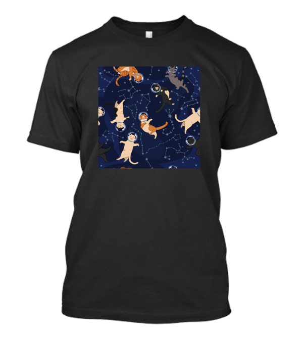 Cat Astronauts Cosmic Constellations T-Shirt