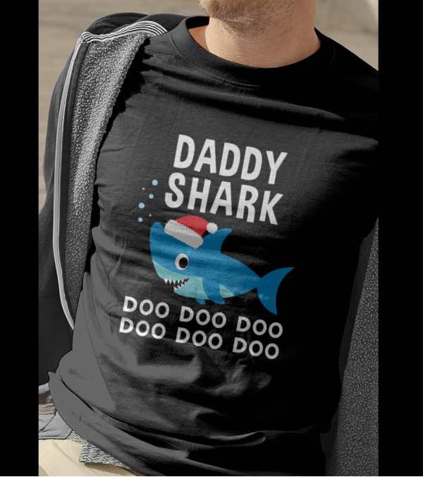Daddy Shark Doo Doo Doo Doo Doo Doo Christmas Santa Hat T-Shirt