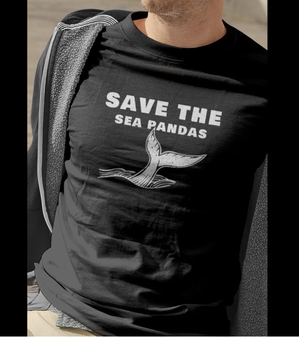Save The Sea Pandas Whale Tail Conservation Awareness T-Shirt