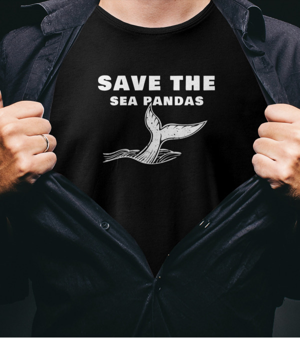 Save The Sea Pandas Whale Tail Conservation Awareness T-Shirt