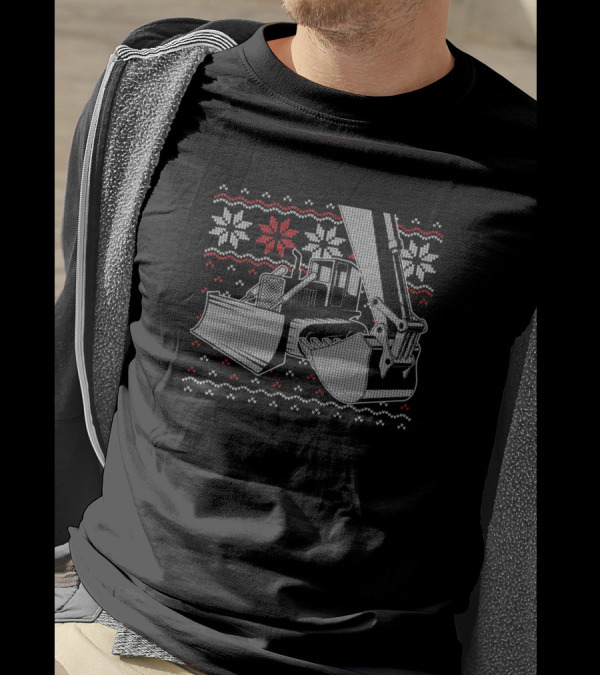 Heavy Equipment Operator Bulldozer Ugly Christmas T-Shirt