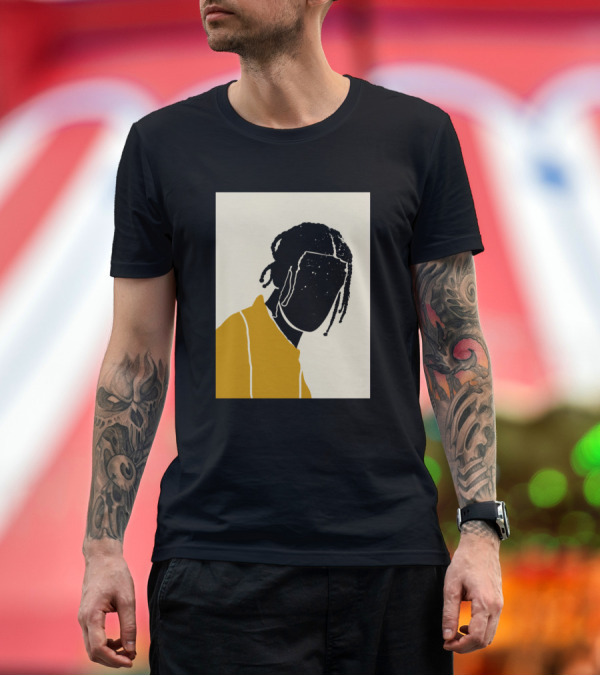 Premium T-Shirt: Braids Minimalist Silhouette Art in Yellow and Black T-Shirt Braids Minimalist Silhouette Art in Yellow and Black T-Shirt