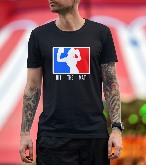 Premium T-Shirt: Red Blue Boxing Figure Hit The Mat T-Shirt Red Blue Boxing Figure Hit The Mat T-Shirt