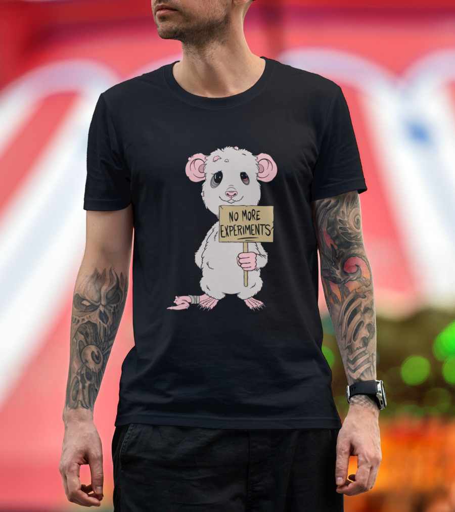 No More Experiments Laboratory Rat Animal Cruelty T-Shirt