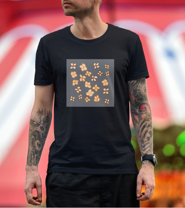 Premium T-Shirt: Flowers Floating in Abstract T-Shirt Flowers Floating in Abstract T-Shirt