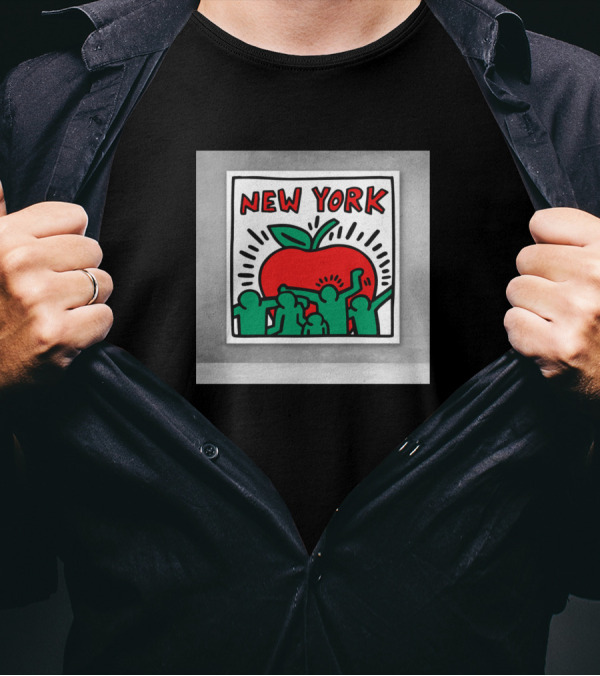 Keith Haring New York Big Red Apple Iconic T-Shirt