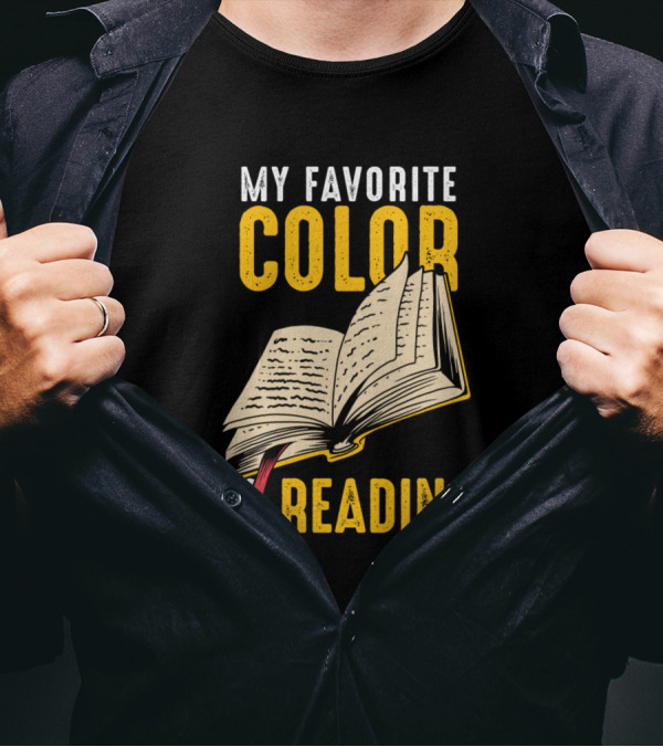 My Favorite Color Is Reading Open Book T-Shirt