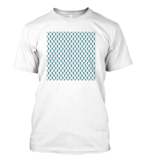 Overlapping Light Blue Diamonds And Triangles T-Shirt