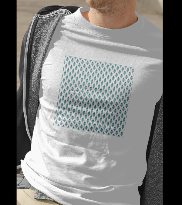 Overlapping Light Blue Diamonds And Triangles T-Shirt
