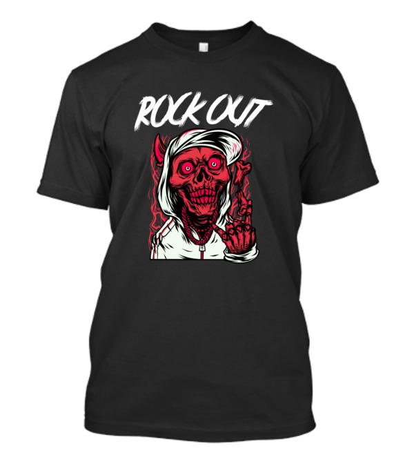 ROCK OUT With A Fiery Red Devil Skeleton T-Shirt