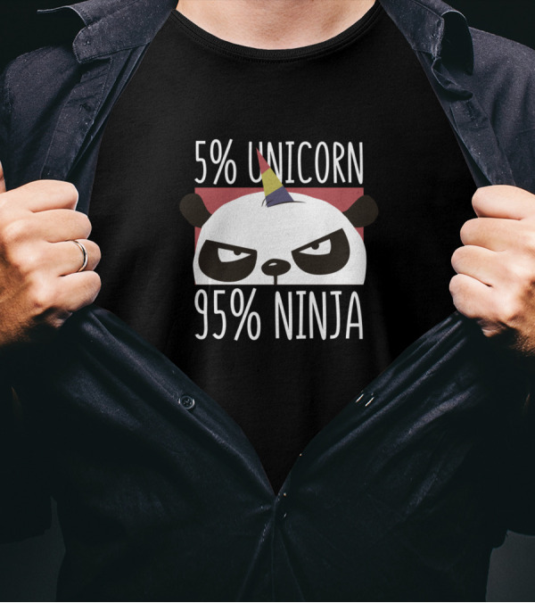 5% Unicorn 95% Ninja Unicorn Lover Ninja T-Shirt