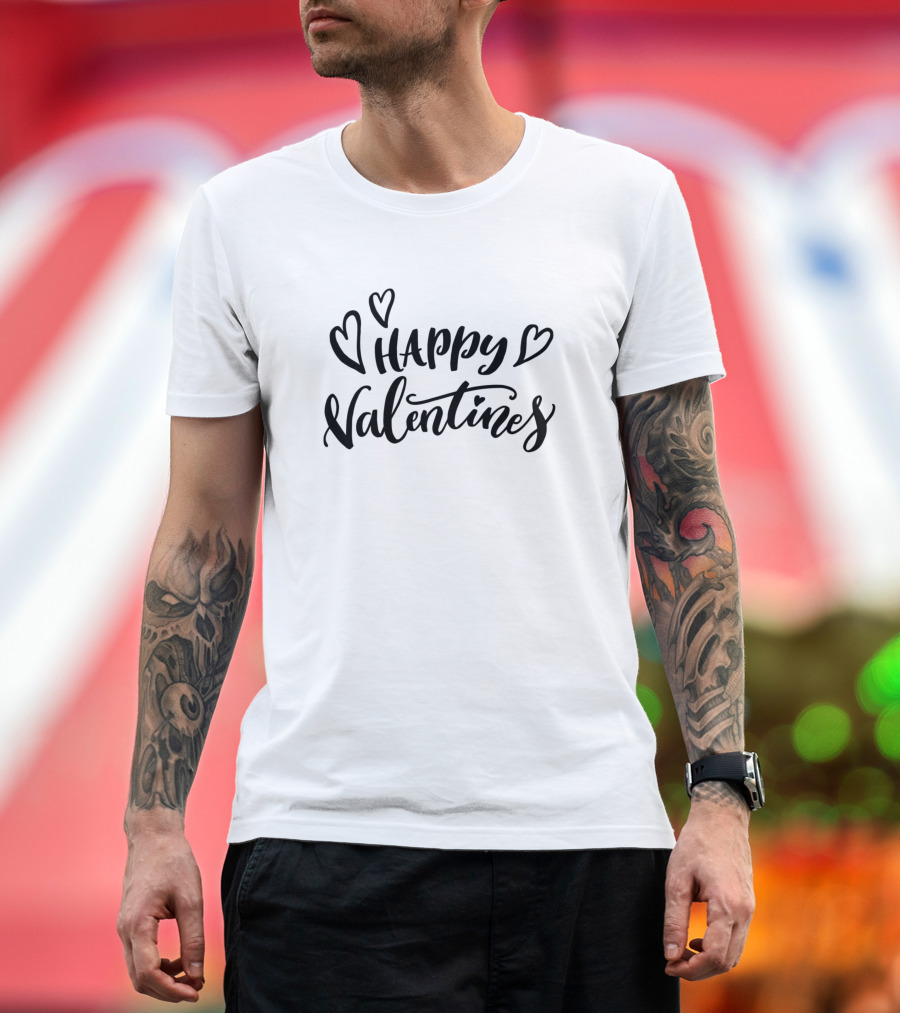 Happy Valentines Day with Hearts T-Shirt