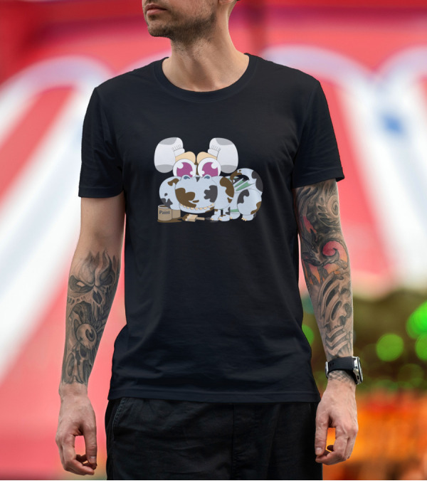 Premium T-Shirt: Puppy Dragon Disguised as a Dog with Paint and Chef Hats T-Shirt Puppy Dragon Disguised as a Dog with Paint and Chef Hats T-Shirt