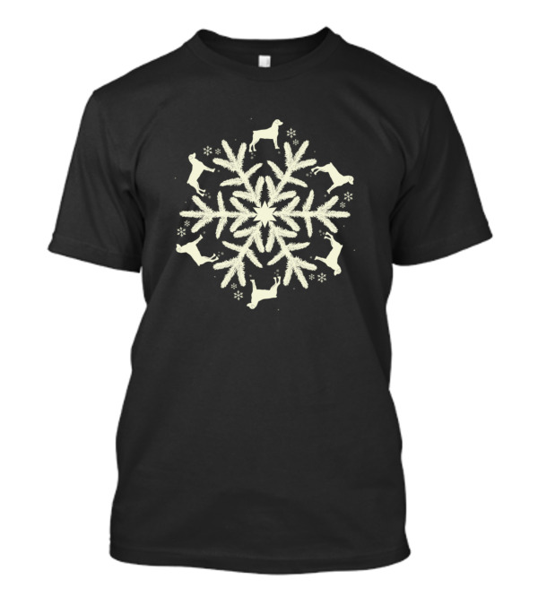 Snowflake Pattern Rottweiler Sleeve T-Shirt