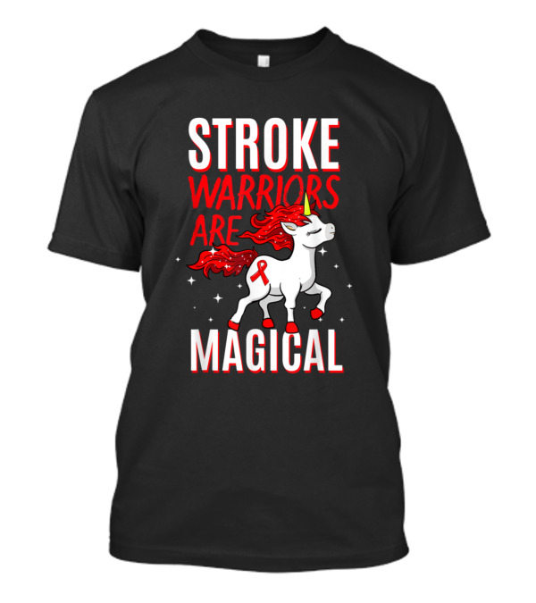 Stroke Warriors Are Magical Unicorn Red T-Shirt