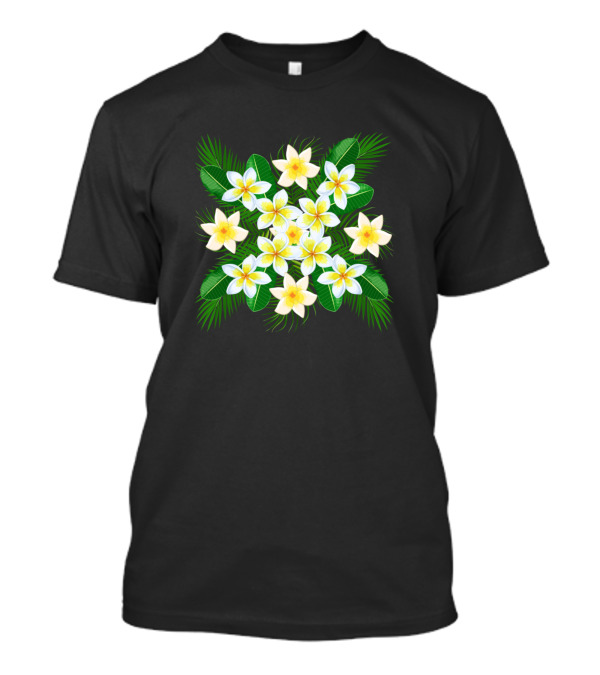 White Flowers Bouquet With Green Leaves T-Shirt