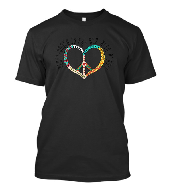 Cool Retro Heart Peace Symbol Plant Based Is The New Rock 'n Roll T-Shirt