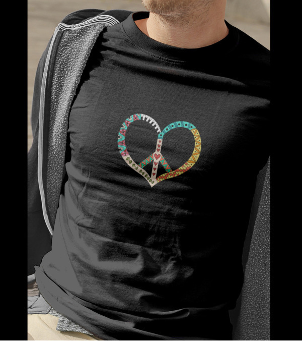 Cool Retro Heart Peace Symbol Plant Based Is The New Rock 'n Roll T-Shirt